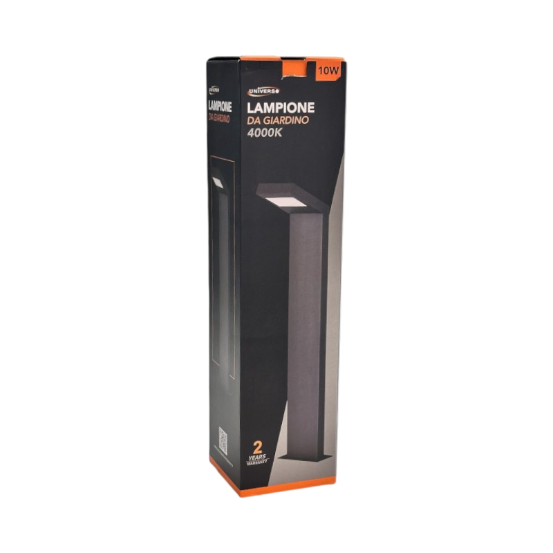 Lampada Applique LED da Giardino Universo 954PA-H580-GN 10W SMD IP54 – Lampione Bollard da Terra, Colore Grigio Scuro