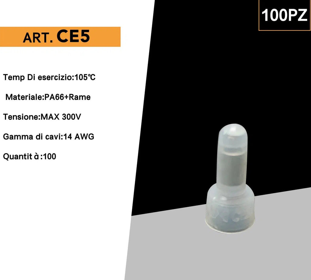 Connettore di Giunzione a Crimpare Isolato UNIVERSO CE5 14 AWG | Confezione 100 Pezzi