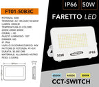 Proiettore LED Ultra Slim SMD UNIVERSO FT01-50B3C 50W - CCT - immagine 4