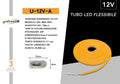 Striscia Strip LED Neon Flex 5 Metri DC 12V Impermeabile da Esterno IP65 Modellabile