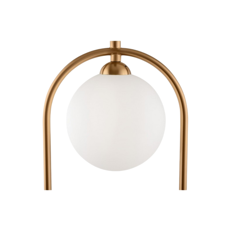 Lampadario a Sospensione Minimal Universo A33 – Forma Ovale con 2 Attacchi G9, Potenza 20W, Colore Oro, 2 Sfere Opache
