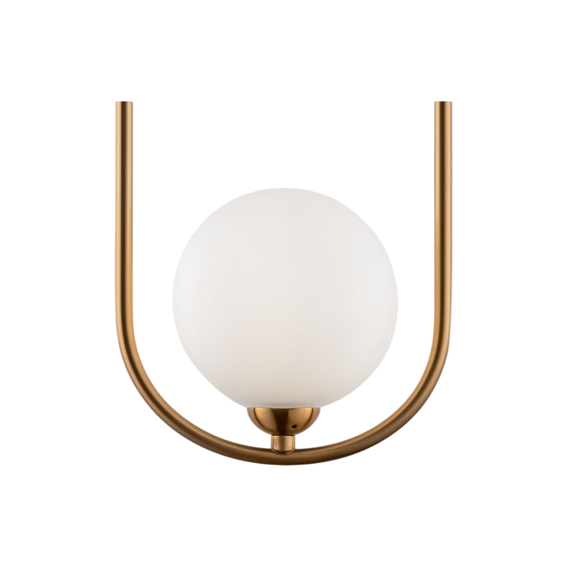 Lampadario a Sospensione Minimal Universo A33 – Forma Ovale con 2 Attacchi G9, Potenza 20W, Colore Oro, 2 Sfere Opache