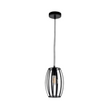 Lampadario Moderno a Sospensione con Paralume in Metallo Traforato Ovale – Attacco E27, Colore Bianco o Nero