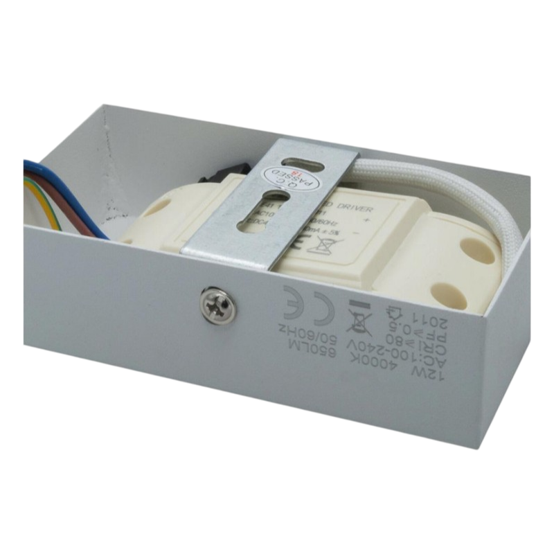Applique LED Rettangolare 12W – 650 Lumen da Interno, Montaggio a Parete, CCT Selezionabile (3000K/4000K/6500K)