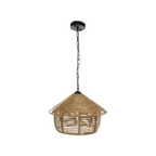 LAMPADARIO A SOSPENSIONE COUTRY RUSTICO IN CORDA CANAPA CON