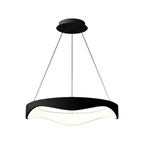 Lampadario LED a Onda Nero - Montaggio a Sospensione 38W