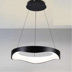 Lampadario LED a Onda Nero - Montaggio a Sospensione 38W - immagine 2