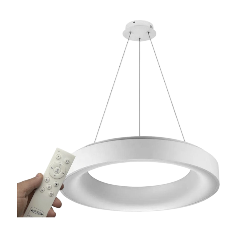Lampadario LED SMD a Sospensione Universo A71-B3C – Design Circolare 43W, Colore Bianco, CCT 3in1 (3000K/4000K/6500K)