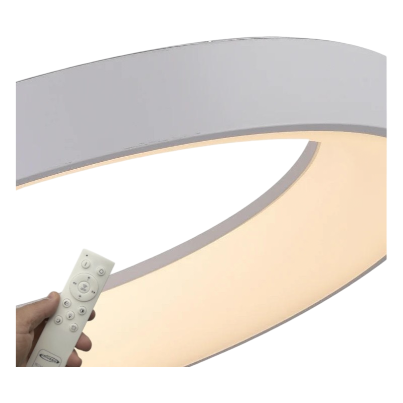 Lampadario LED SMD a Sospensione Universo A71-B3C – Design Circolare 43W, Colore Bianco, CCT 3in1 (3000K/4000K/6500K)