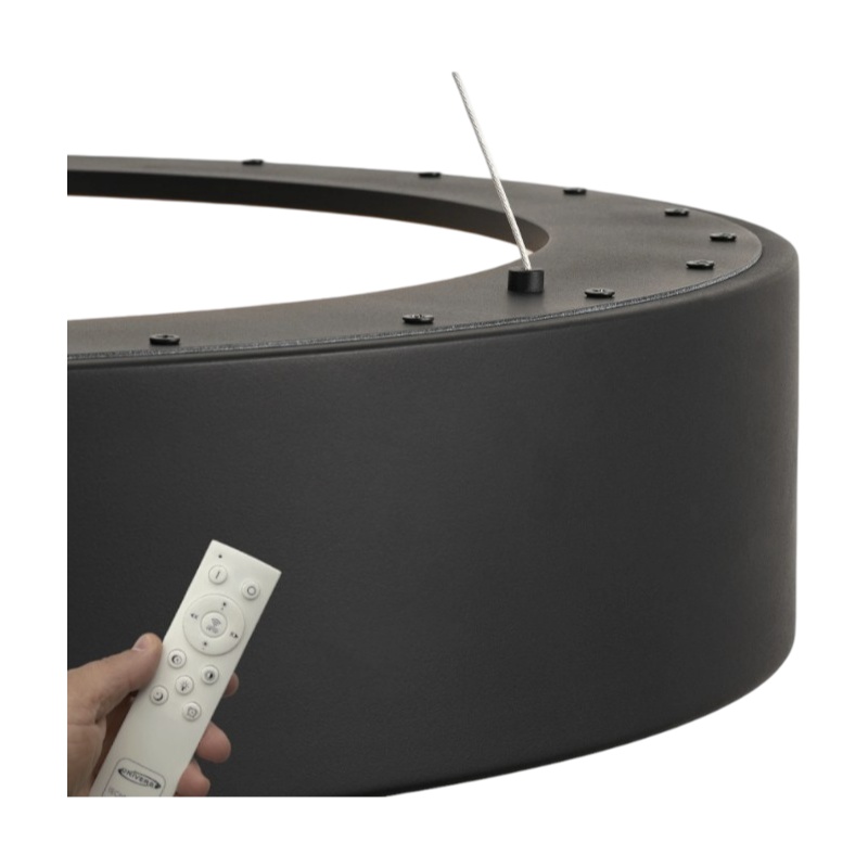 Lampadario LED SMD a Sospensione Universo A71-N3C – Design Circolare 43W, Colore Nero, CCT 3in1 (3000K/4000K/6500K)