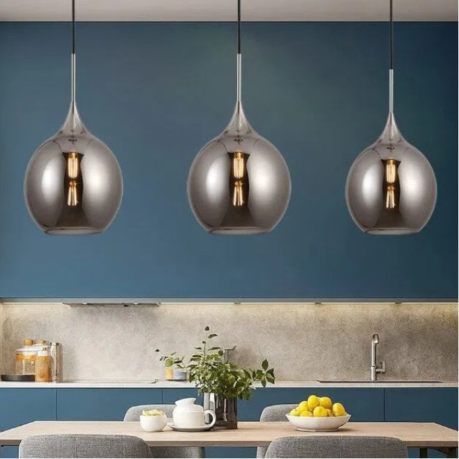 Lampadario a Sospensione Design Moderno Universo A72-G – Sfera in Vetro Fumé con Attacco E27