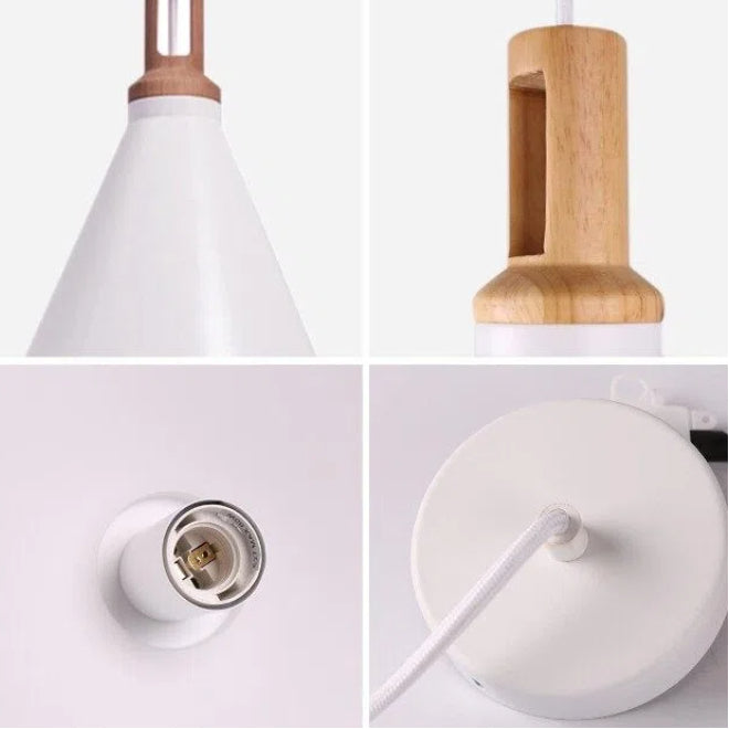 Lampadario in Metallo a Campana Universo A94 – Portalampada per Lampadine E27, Colore Bianco e Nero