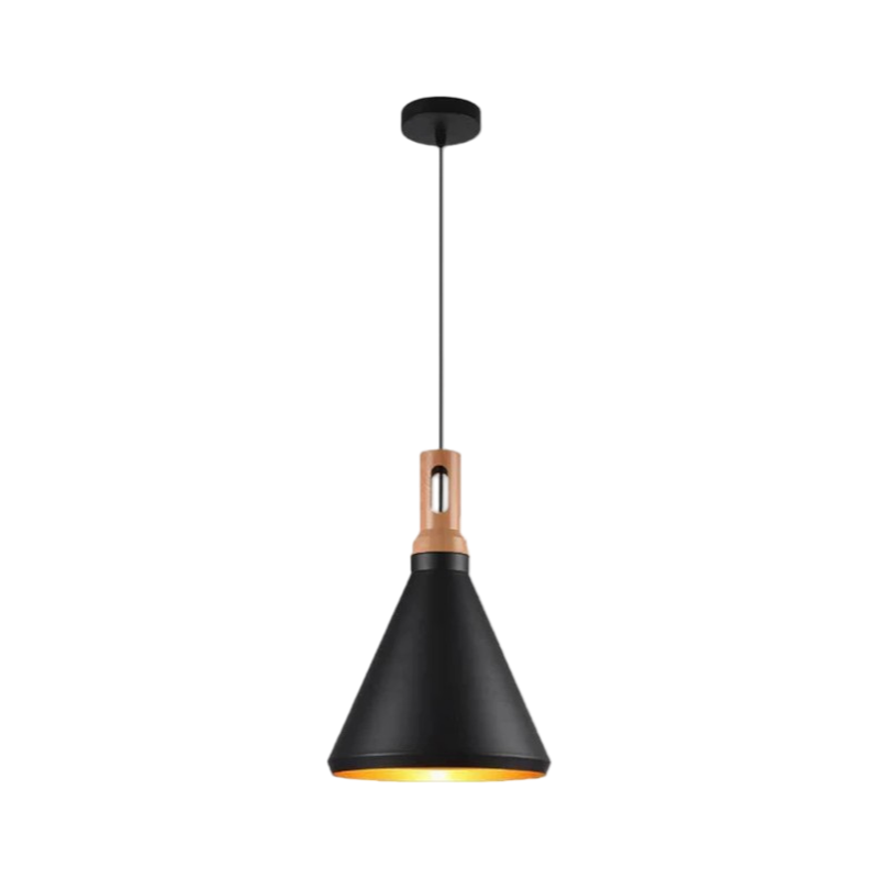 Lampadario in Metallo a Campana Universo A94 – Portalampada per Lampadine E27, Colore Bianco e Nero