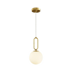 Lampadario a Sospensione da Soffitto Ovale in Bronzo e Sfera