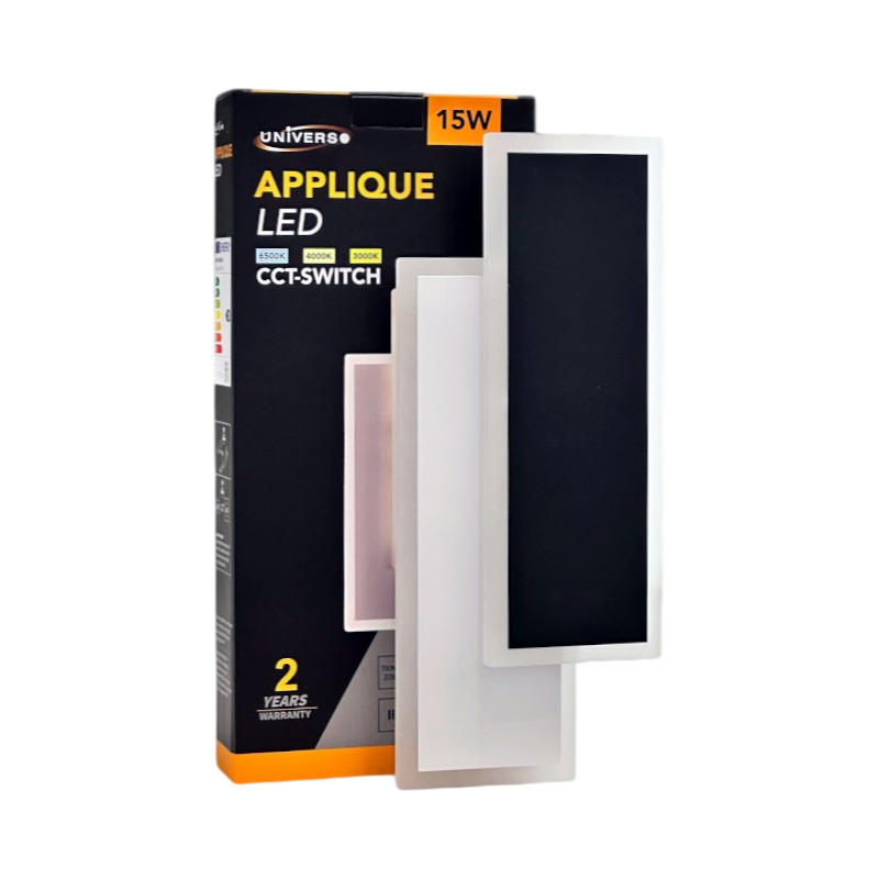 Lampada Applique LED SMD da Interno Universo AQ16-3C – Acrilico 15W, Cambia Colore con Switch CCT 3in1 (3000K-4000K-6500K)
