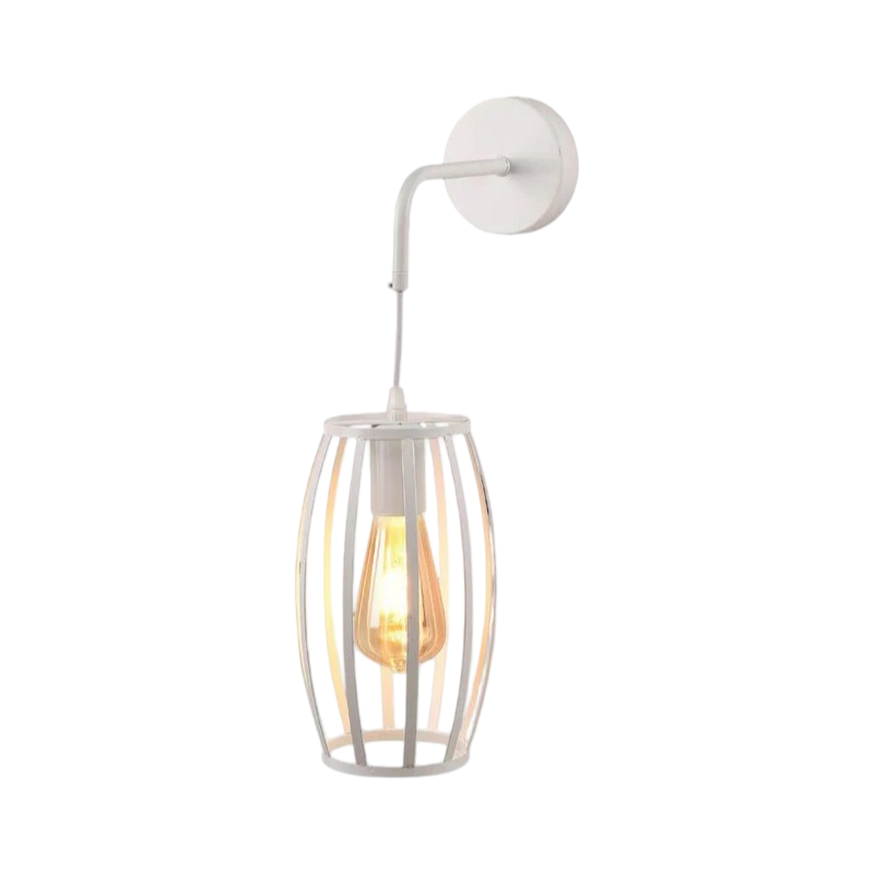 Lampada Applique a Muro Universo AQ53 – Forma Ovale Tridimensionale con Attacco E27, Max 60W, Colore Bianco e Nero