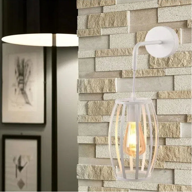 Lampada Applique a Muro Universo AQ53 – Forma Ovale Tridimensionale con Attacco E27, Max 60W, Colore Bianco e Nero