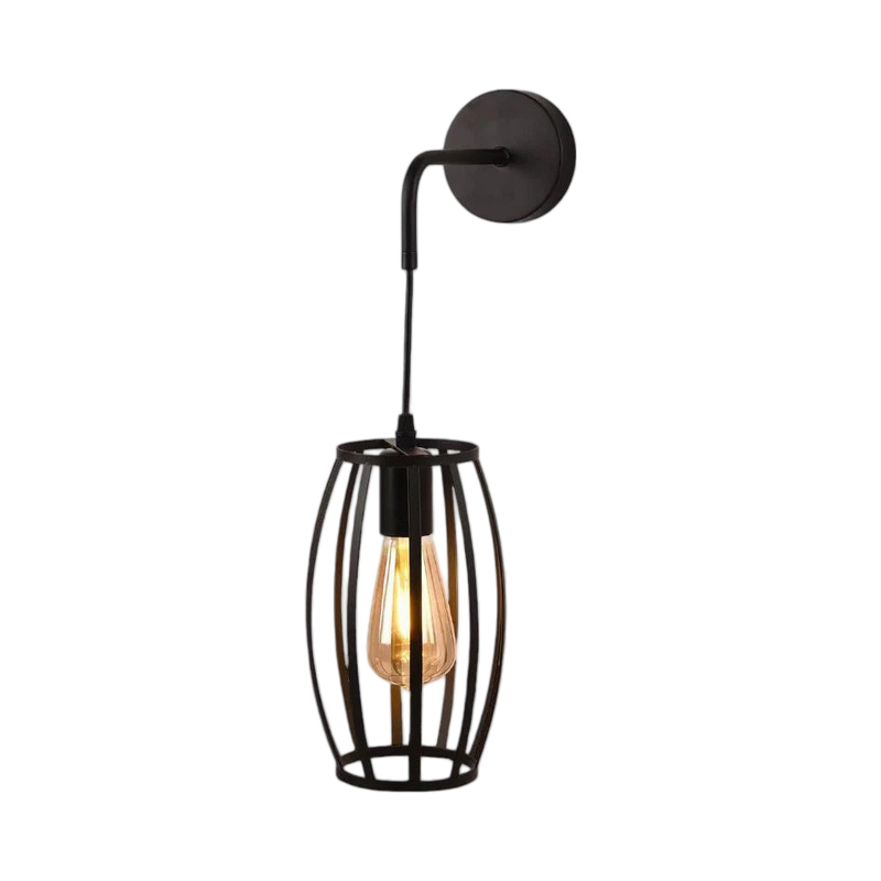 Lampada Applique a Muro Universo AQ53 – Forma Ovale Tridimensionale con Attacco E27, Max 60W, Colore Bianco e Nero