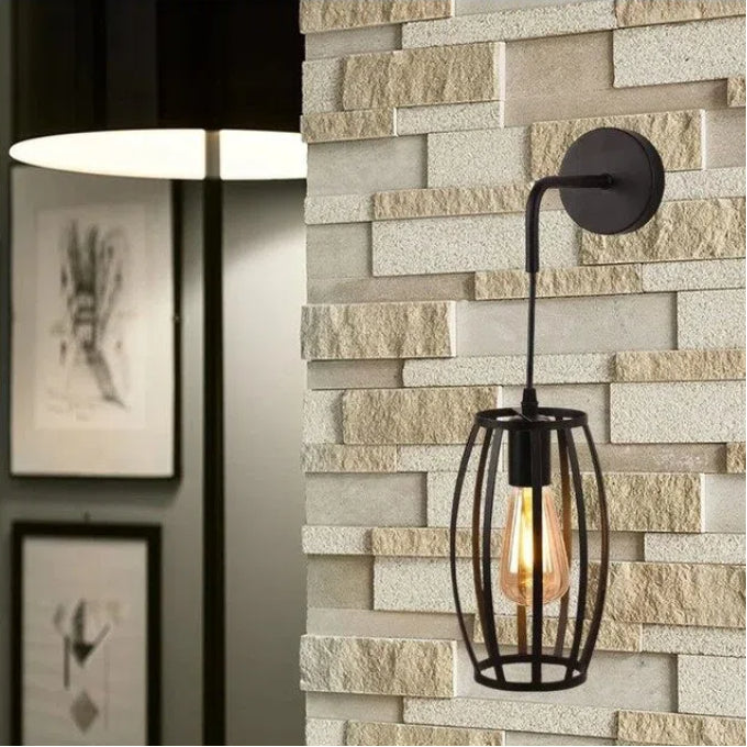 Lampada Applique a Muro Universo AQ53 – Forma Ovale Tridimensionale con Attacco E27, Max 60W, Colore Bianco e Nero