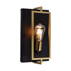 Applique a Muro in Metallo Nero e Bronzo - Stile Industriale