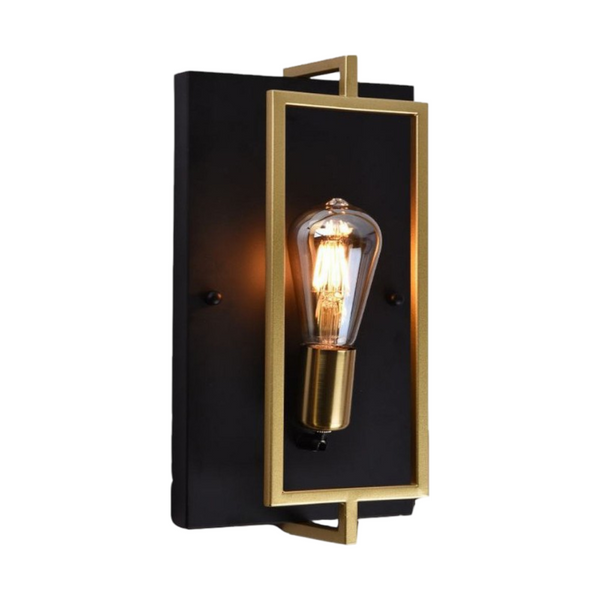Applique a Muro in Metallo Nero e Bronzo - Stile Industriale