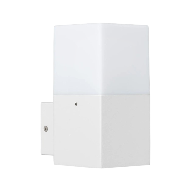 Portalampada Applique da Giardino Universo B160 – Wall Light da Muro Quadrato per Lampadine E27, Colore Bianco e Nero