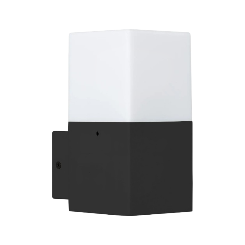 Portalampada Applique da Giardino Universo B160 – Wall Light da Muro Quadrato per Lampadine E27, Colore Bianco e Nero