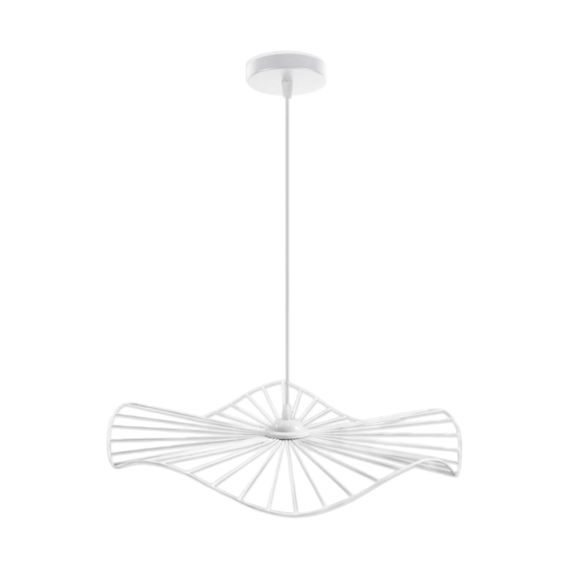 Lampadario da Soffitto a Sospensione Pendente – Forma Rotonda Traforata con Attacco E27, Finitura Bianca o Nera