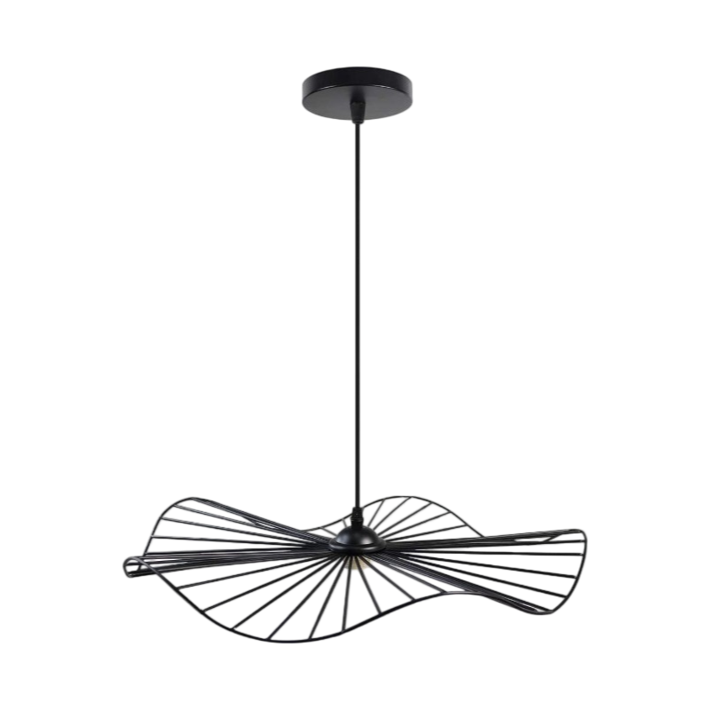 Lampadario da Soffitto a Sospensione Pendente – Forma Rotonda Traforata con Attacco E27, Finitura Bianca o Nera