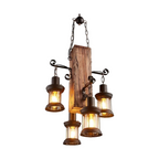 Lampadario a Sospensione Rustico Industrial - con 4