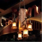 Lampadario a Sospensione Rustico Industrial - con 4 - immagine 3