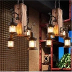 Lampadario a Sospensione Rustico Industrial - con 4 - immagine 4