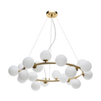Lampadario LED a Sospensione in Metallo Bronzo - 15 Sfere in