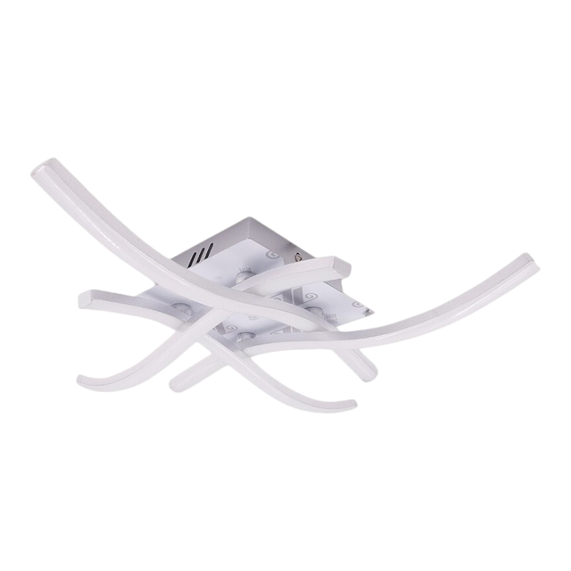 Lampadario Plafoniera LED Moderno – Attacco a Soffitto 35W, 4 Bracci Ondulati, CCT 3in1 Cambia Colore Luce