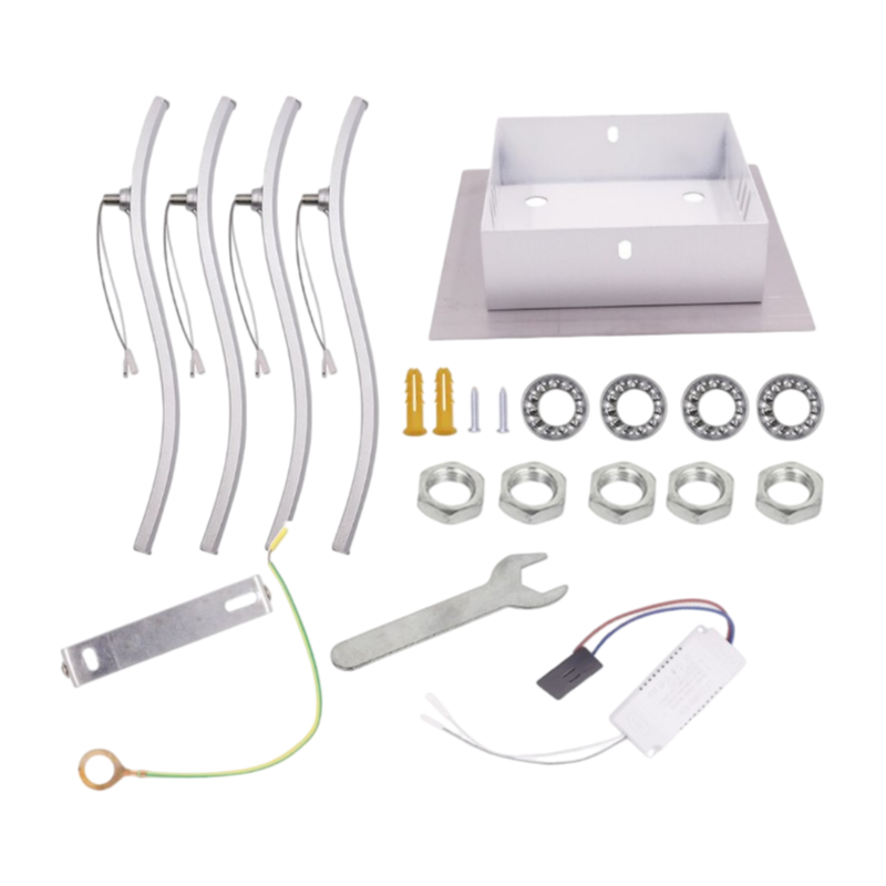 Lampadario Plafoniera LED Moderno – Attacco a Soffitto 35W, 4 Bracci Ondulati, CCT 3in1 Cambia Colore Luce