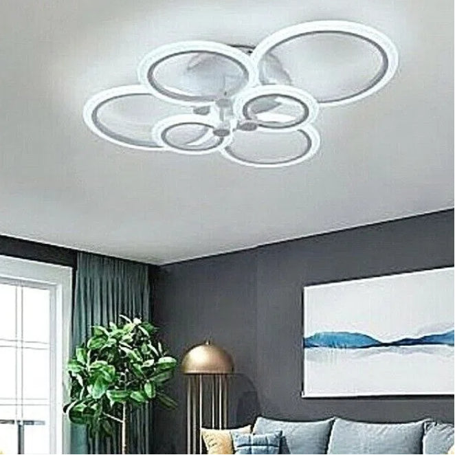 Lampadario Plafoniera LED a Soffitto Stile Moderno – 51W, 6 Cerchi, 2550 Lumen