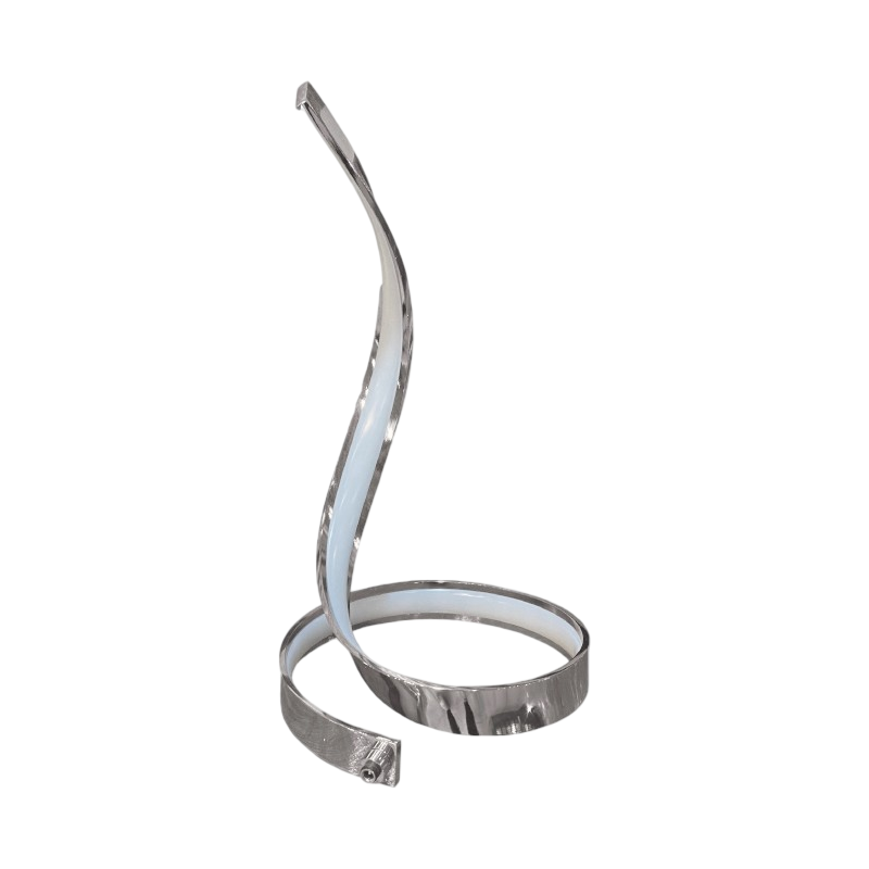 Lampada LED da Tavolo a Spirale Universo 12W – Struttura Cromata, CCT Selezionabile (3000K/4000K/6500K)