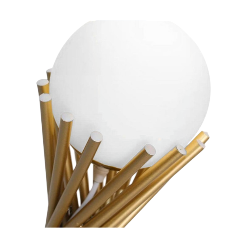 Lampada da Tavolo Tubolare in Bronzo con Sfera in Vetro – Attacco per Lampadina G9