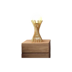 Lampada da Tavolo Tubolare in Bronzo con Sfera in Vetro - immagine 4