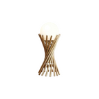 Lampada da Tavolo Tubolare in Bronzo con Sfera in Vetro - immagine 5