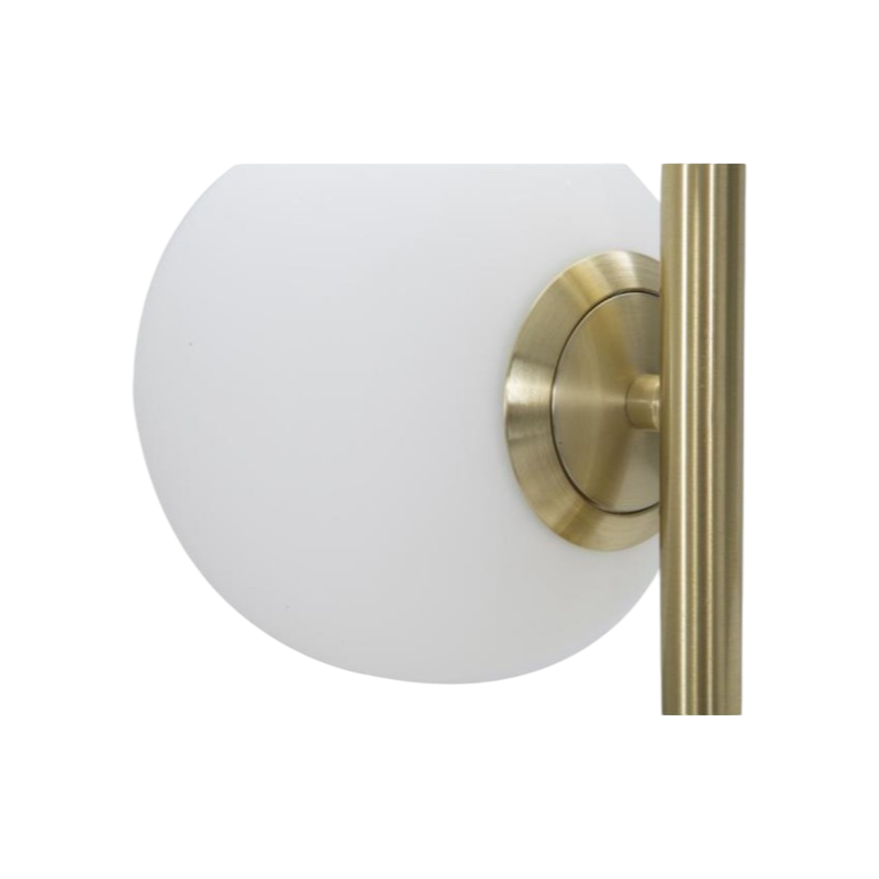 Lampada da Tavolo Universo Bronzo – 3 Sfere in Metallo e Paralume in Vetro con Attacco G9, Max 60W