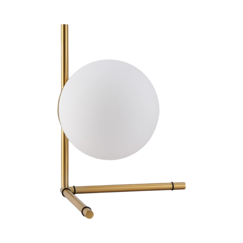 Lampada da Tavolo Universo Bronzo – Metallo con Paralume a Sfera in Vetro, Attacco G9, Max 10W