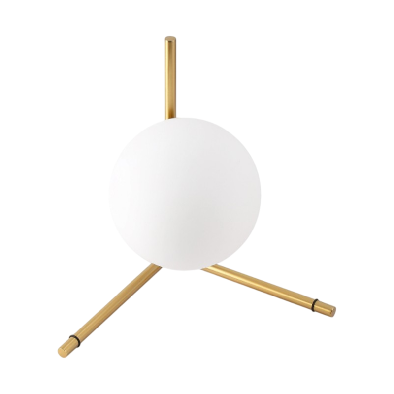 Lampada da Tavolo Universo Bronzo – Metallo con Paralume a Sfera in Vetro, Attacco G9, Max 10W