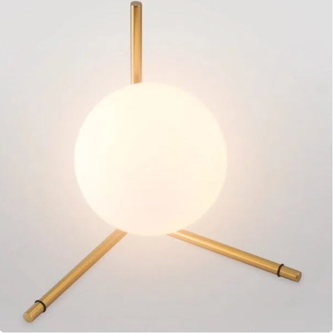Lampada da Tavolo Universo Bronzo – Metallo con Paralume a Sfera in Vetro, Attacco G9, Max 10W