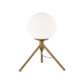Lampada da Tavolo Universo Bronzo – Sfera in Metallo e Paralume in Vetro con Attacco G9, Max 60W