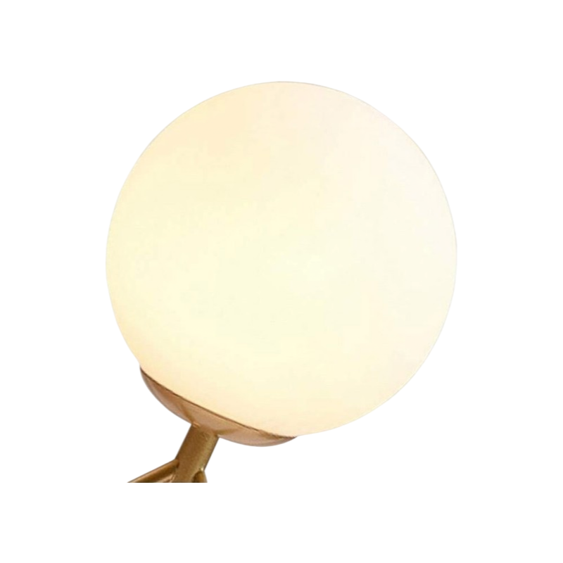 Lampada da Tavolo Universo Bronzo – Sfera in Metallo e Paralume in Vetro con Attacco G9, Max 60W