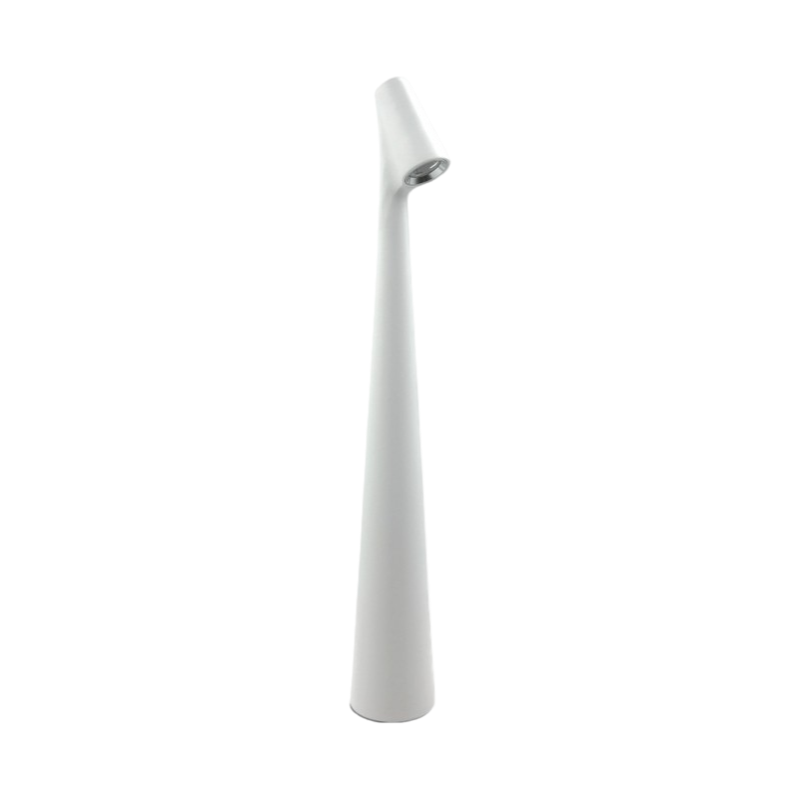 Lampada da Tavolo Universo 1W Touch Dimmerabile – Alluminio Bianco, Batteria Integrata, Luce Calda 3000K