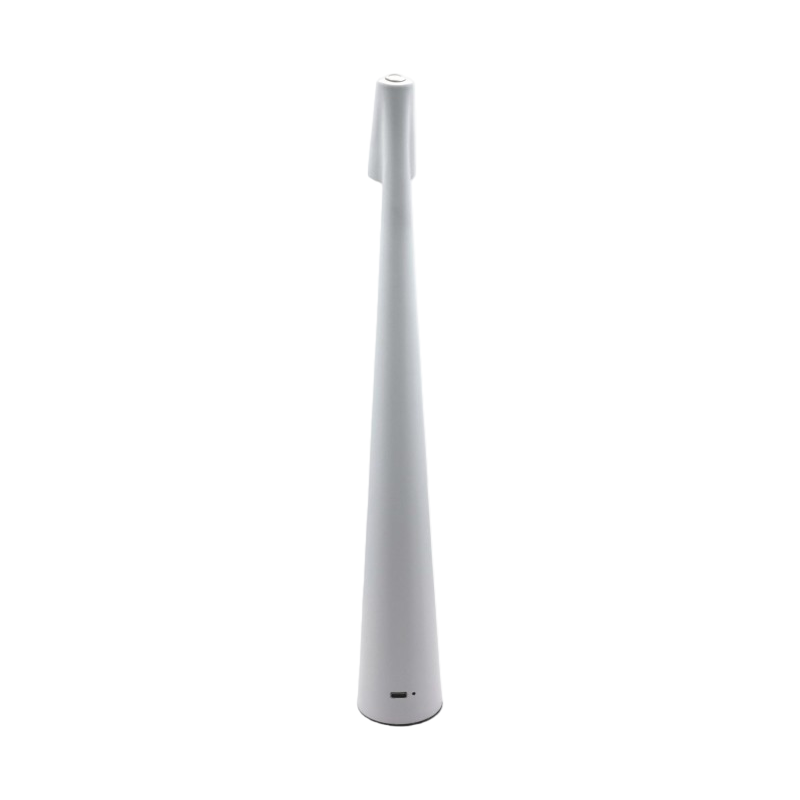 Lampada da Tavolo Universo 1W Touch Dimmerabile – Alluminio Bianco, Batteria Integrata, Luce Calda 3000K