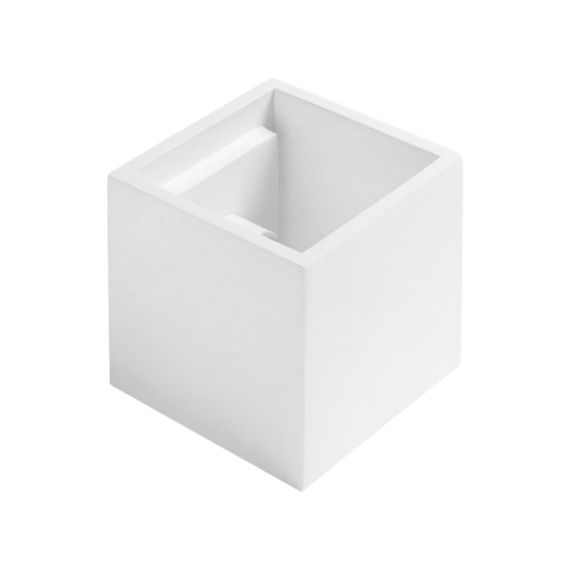 Plafoniera Applique Portafaretto in Gesso a Cubo – Montaggio a Parete per Lampadina G9