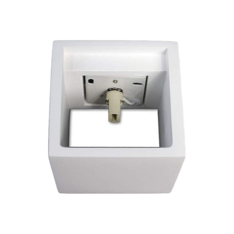 Plafoniera Applique Portafaretto in Gesso a Cubo – Montaggio a Parete per Lampadina G9